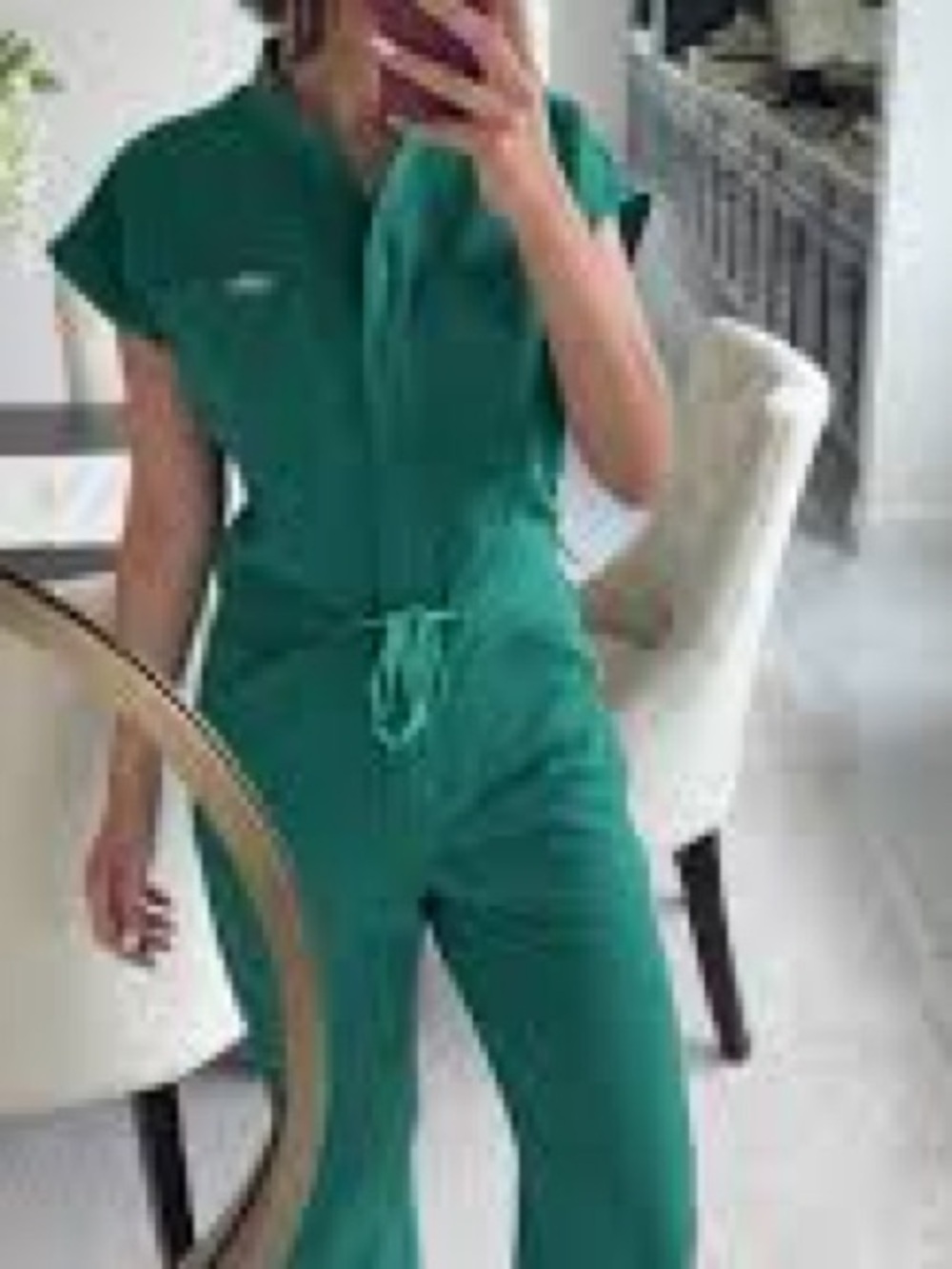 Figs Women's  Rafaela Jogger Scrub Jumpsuit in Evergreen - Picture 15 of 16